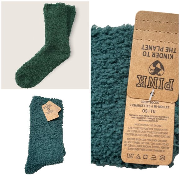 Victoria's Secret PINK FUZZY MID-CALF SOCK MARSHMALLOW KNIT Sherpa SOCKS Choose - Picture 3 of 5